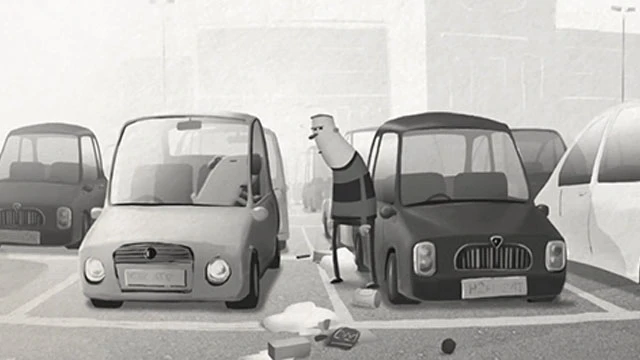 Carpark. Cortometraje y comedia británica de animación de Ant Blades