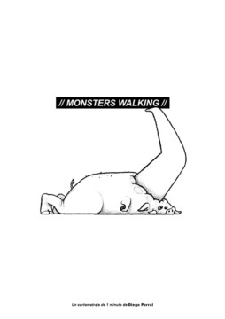 Monsters Walking corto cartel poster